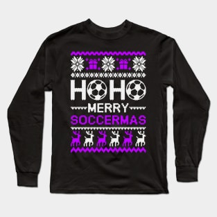 Christmas Soccer Ugly Sweater Long Sleeve T-Shirt